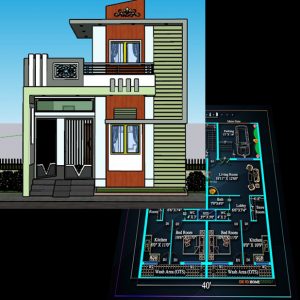 house plan with model
